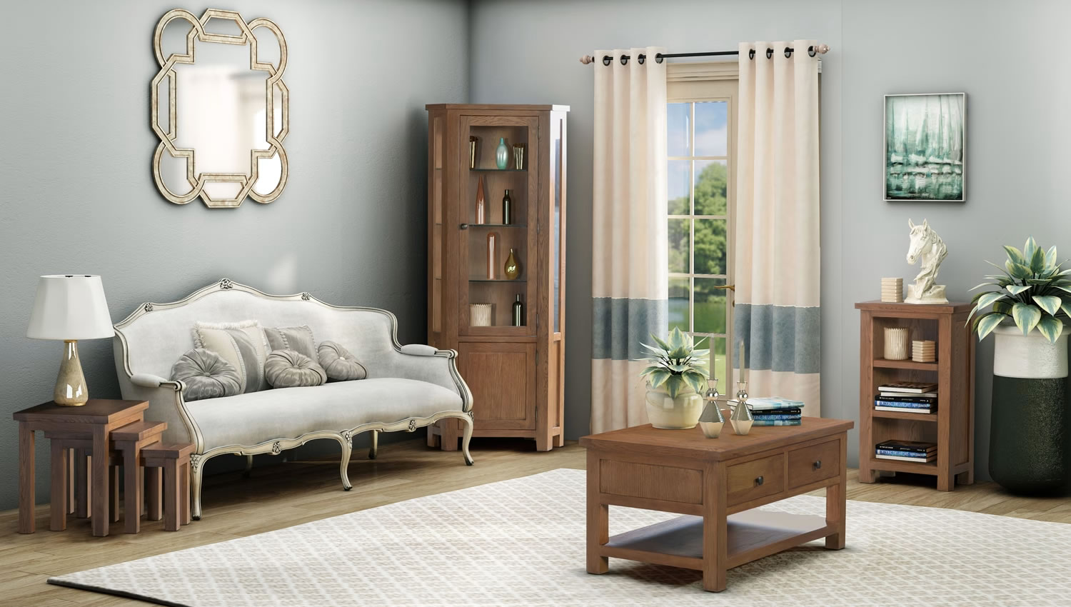 Signature Collection Dorridge Rustic Oak Living Room